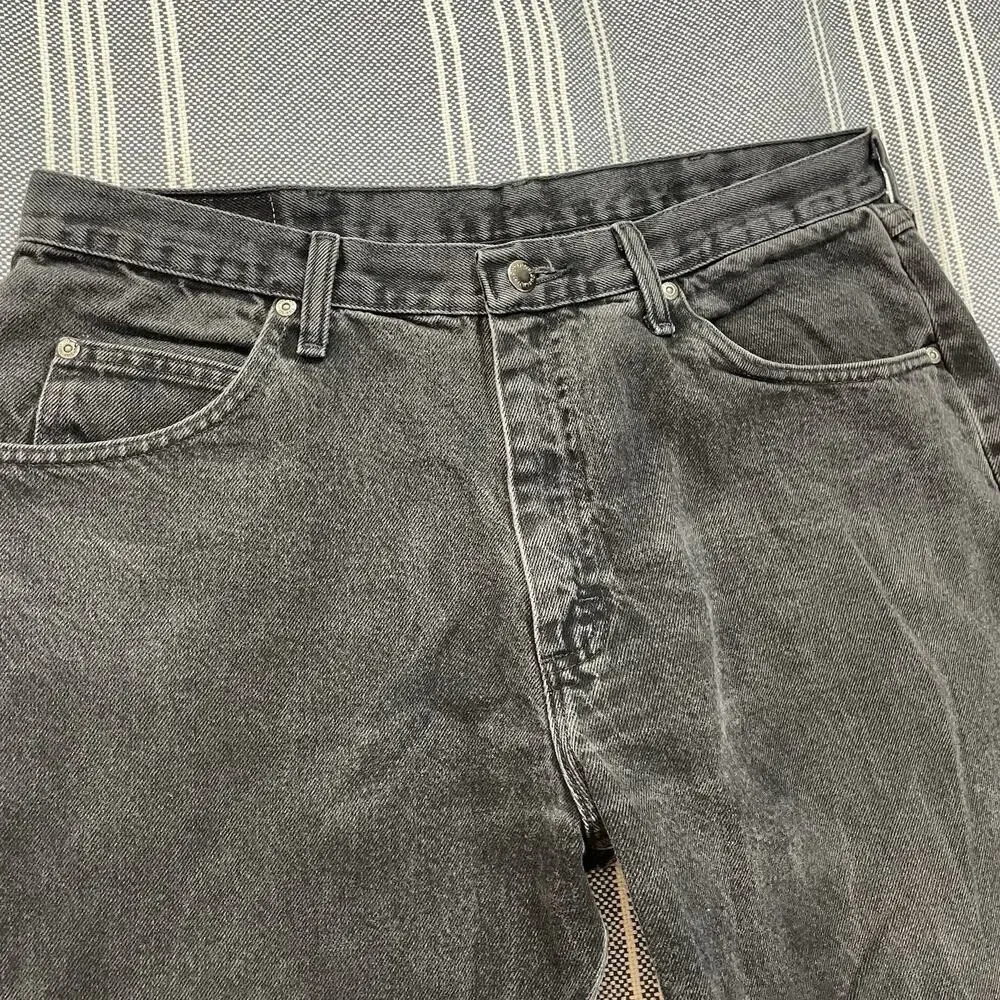 Vintage Y2K Wrangler Faded Black Jeans Mens 36x30 Relaxed Fit Straight Leg